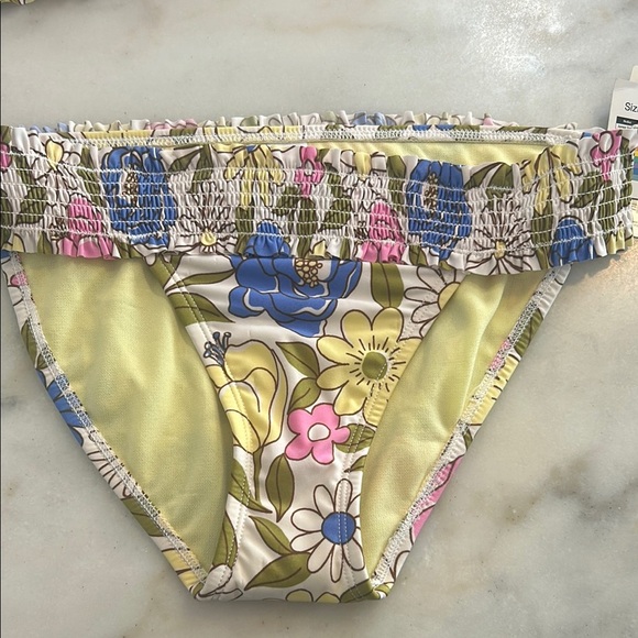 No Boundaries Pink and Blue Bikini with Tropical Flair - Picture 2 of 9